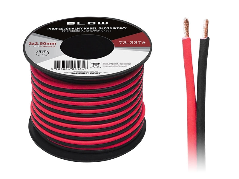 2 x 2.50 mm zwart/rood op rol 10 meter 2-aderige kabel voor ledstrips 2 x 2.50 mm zwart/rood op rol 10 meter 2-aderige kabel voor ledstrips